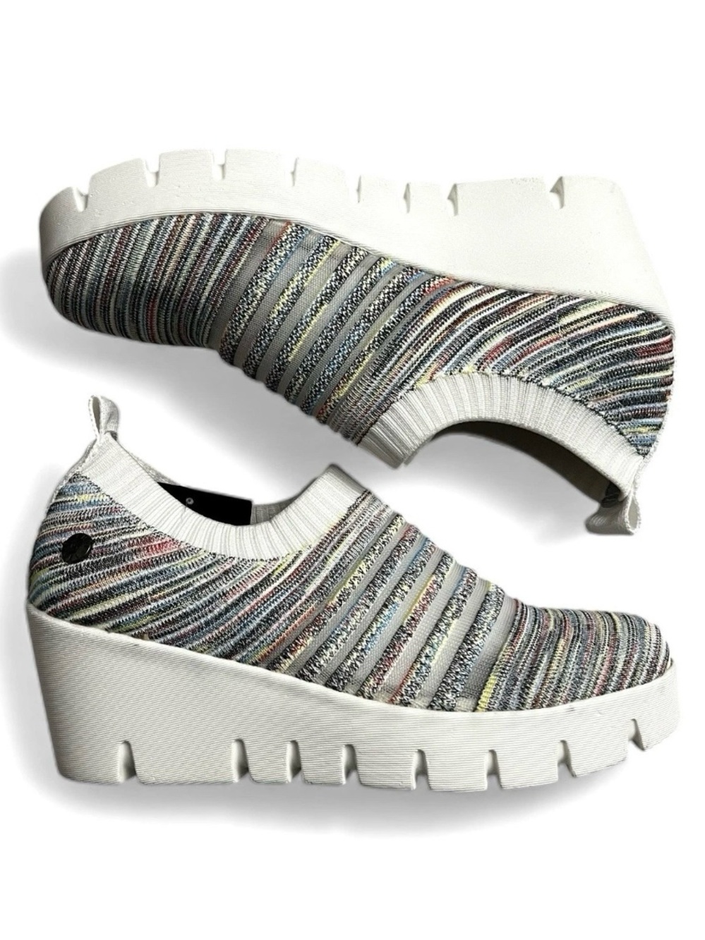 Bernie Mev Women’s Multicolor Knit Comfort Wedge Platform Sneaker EU 38 US 7